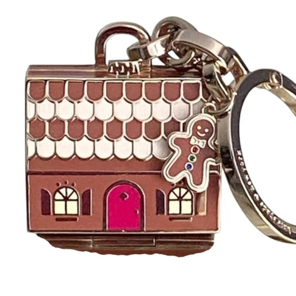 NEW Kate Spade ♠️ Gingerbread House Keychain Bag Charm Fob 3D Novelty Gift - Picture 2 of 9